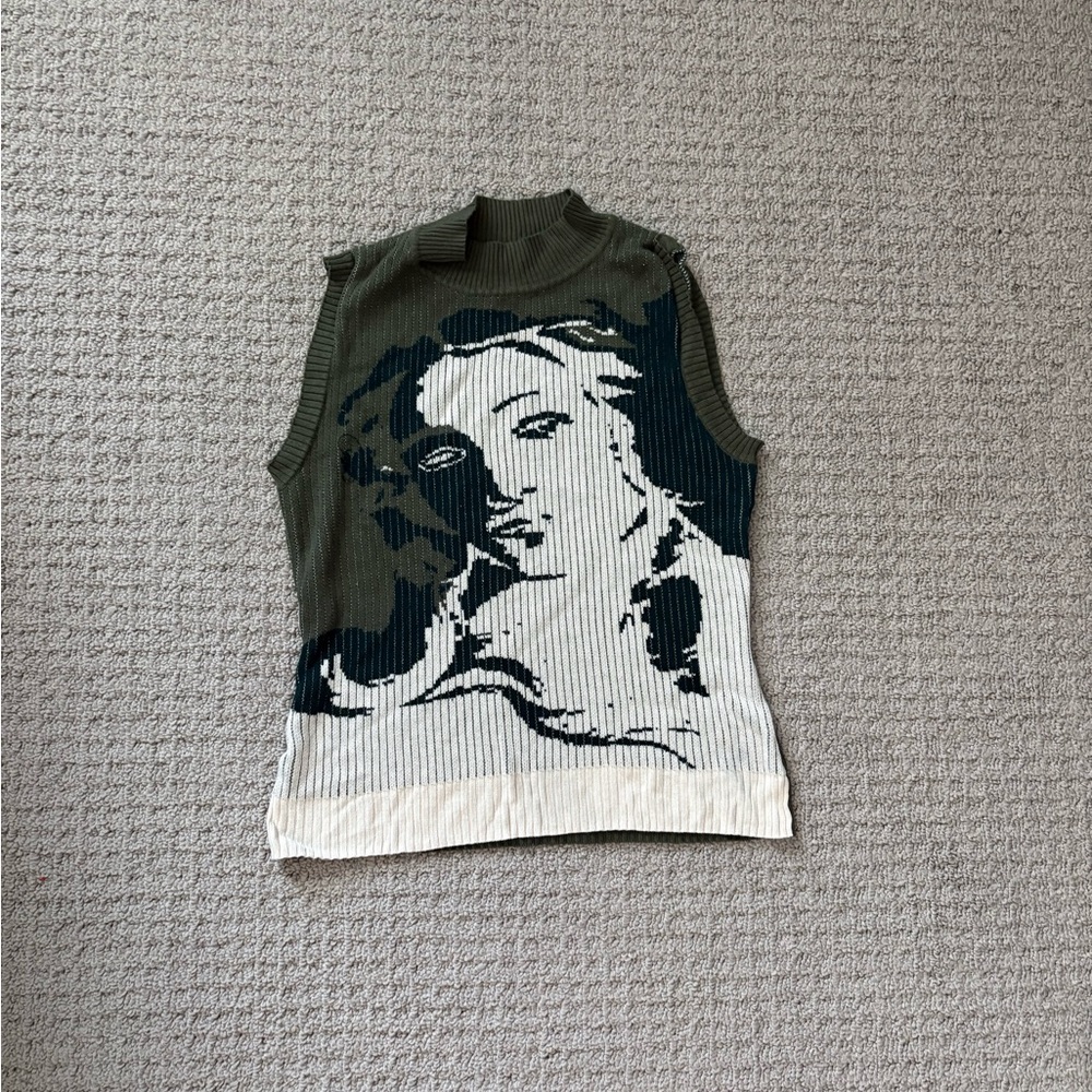 Artistic Sleeveless Knit Top